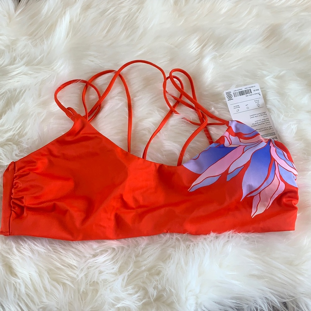 ATHLETA vintage floral strappy bikini top